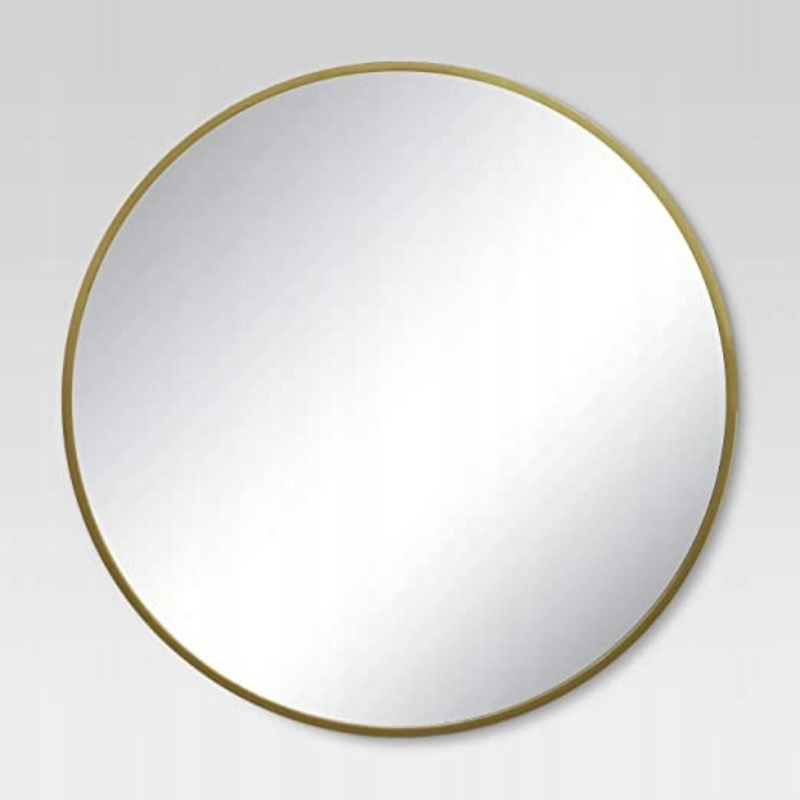 Apvalus Veidrodis Auksiniame Aliuminio Rėme (70 cm)